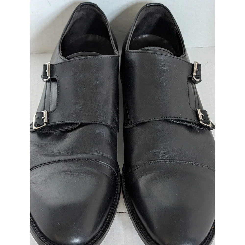 To Boot New York Men's Double Monk Strap Dress Shoes Black Leather Size 14 Italy